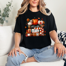 Load image into Gallery viewer, Wholesale Girl Who Loves Fall &amp; Books Graphic Tee - Black Tee
