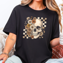 Load image into Gallery viewer, Wholesale Retro Floral Skull Graphic Tee - Black

