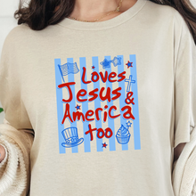 Load image into Gallery viewer, Wholesale Loves Jesus &amp; America Graphic Tee - Natural Tee
