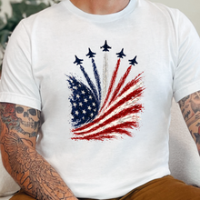 Load image into Gallery viewer, Wholesale Flag with Jets Graphic Tee - White Tee
