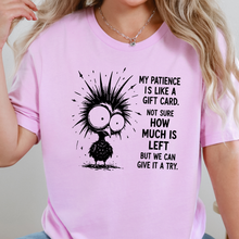 Load image into Gallery viewer, Wholesale Patience Like A Gift Card Graphic Tee - Lilac
