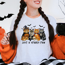 Load image into Gallery viewer, Wholesale Cat Spooky Paw Graphic Tee or Sweatshirt - Ash Tee
