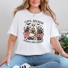 Load image into Gallery viewer, Wholesale Cats, Because People are Creepy Graphic Tee or Sweatshirt - White Tee
