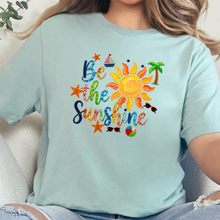 Load image into Gallery viewer, Wholesale Patchwork Be The Sunshine Graphic Tee - Dusty Blue Tee
