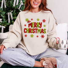 Load image into Gallery viewer, Wholesale Yarn Merry Christmas Sweatshirt - Sand Sweatshirt

