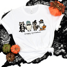 Load image into Gallery viewer, Wholesale Racoon Halloween Graphic Tee or Sweatshirt - White Tee
