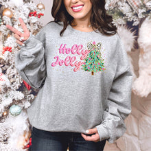 Load image into Gallery viewer, Wholesale Pink Holly Jolly - Grey Tee
