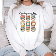 Load image into Gallery viewer, Wholesale Reading is My Jam Sweatshirt - White Sweatshirt

