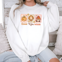 Load image into Gallery viewer, Wholesale Gobble Til You Wobble Sweatshirt - White Sweatshirt
