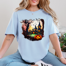 Load image into Gallery viewer, Wholesale Spooky Forest Graphic Tee - Baby Blue Tee
