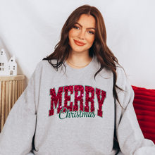 Load image into Gallery viewer, Wholesale Glitter Merry Christmas Sweatshirt or Graphic Tee - Grey Sweatshirt
