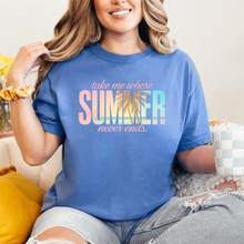 Load image into Gallery viewer, Wholesale Summer Never Ends Graphic Tee - CC Mystic Blue Tee

