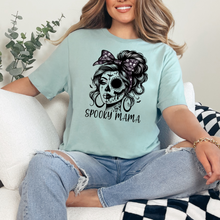 Load image into Gallery viewer, Wholesale Spooky Mama Face Graphic Tee - Dusty Blue Tee
