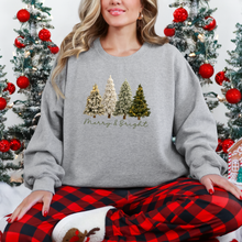 Load image into Gallery viewer, Wholesale Merry &amp; Bright Faux Yarn Trees Sweatshirt - Grey Sweatshirt
