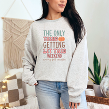 Load image into Gallery viewer, Wholesale Fall Candles Getting Lit Sweatshirt - Ash Sweatshirt
