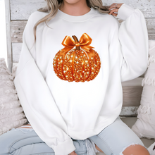 Load image into Gallery viewer, Wholesale Disco Glitter Pumpkin Sweatshirt - White Sweatshirt
