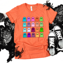 Load image into Gallery viewer, Wholesale Colorful Ghosts Graphic Tee - Heather Orange Tee
