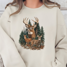Load image into Gallery viewer, Wholesale Forest Three Deer Graphic Sweatshirt - Sand
