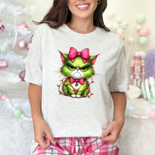 Load image into Gallery viewer, Wholesale Angry Christmas Cat Graphic Tee - Ash Tee
