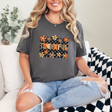 Load image into Gallery viewer, Wholesale Thankful Checkerboard Graphic Tee - Asphalt Tee
