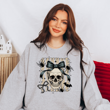 Load image into Gallery viewer, Wholesale Skull with Bow Sweatshirt - Sports Grey Sweatshirt
