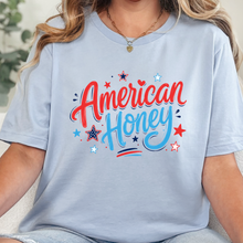 Load image into Gallery viewer, Wholesale Patriotic American Honey Graphic Tee - Baby Blue Tee
