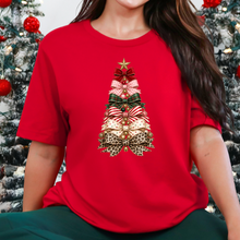 Load image into Gallery viewer, Wholesale Christmas Bow Tree Graphic Tee - Red
