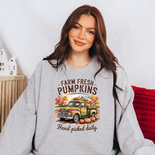 Load image into Gallery viewer, Wholesale Farm Fresh Pumpkins - Green Sweatshirt - Sports Grey Sweatshirt
