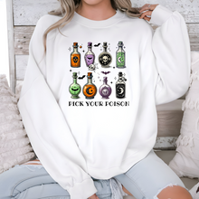 Load image into Gallery viewer, Wholesale Pick Your Poison Sweatshirt - White Sweatshirt
