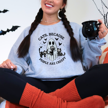 Load image into Gallery viewer, Wholesale Cats People are creepy - Grey Tee
