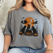 Load image into Gallery viewer, Wholesale Witch Cat Coven Halloween Graphic Tee - Grey
