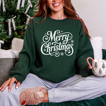 Load image into Gallery viewer, Wholesale Merry Christmas Script Sweatshirt - Forest Sweatshirt
