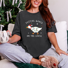 Load image into Gallery viewer, Wholesale Festive Goose On the Loose Graphic Tee - Dark Grey Heather Tee
