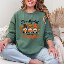 Load image into Gallery viewer, Wholesale Friendsgiving With My Gnomies Sweatshirt - Heather Dark Green Sweatshirt
