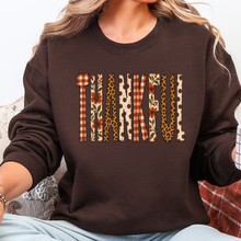 Load image into Gallery viewer, Wholesale Patchwork Thankful Graphic Sweatshirt - Dark Chocolate
