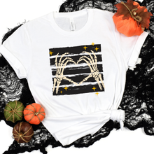 Load image into Gallery viewer, Wholesale Halloween Skeleton Hands Graphic Tee - White
