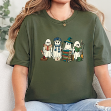 Load image into Gallery viewer, Wholesale Ghosts Reading Books Graphic Tee - Military Green
