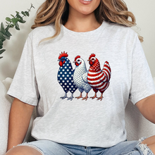 Load image into Gallery viewer, Wholesale Patriotic Chickens Graphic Tee - Ash Tee
