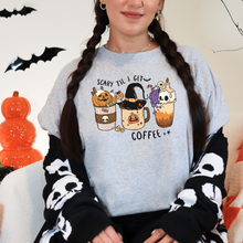 Load image into Gallery viewer, Wholesale Scary Coffee Graphic Tee - Grey Tee
