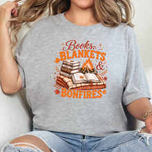 Load image into Gallery viewer, Wholesale Books, Blankets &amp; Bonfires Graphic Tee - Grey
