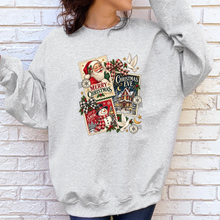 Load image into Gallery viewer, Wholesale Vintage Christmas Postcard Collage Graphic Sweatshirt - Ash
