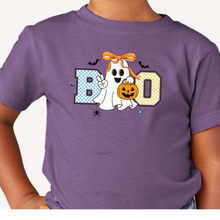 Load image into Gallery viewer, Wholesale Ghost Boo - KIDS Graphic Tee - Heather Team Purple
