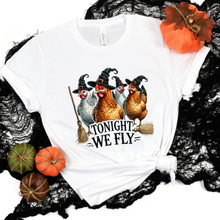 Load image into Gallery viewer, Wholesale Funny Halloween Chickens Graphic Tee - White Tee

