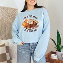 Load image into Gallery viewer, Wholesale Just Here for the Pie Sweatshirt - Light Blue Sweatshirt
