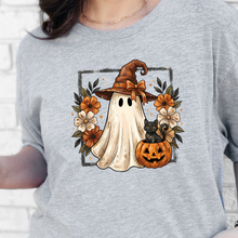 Load image into Gallery viewer, Wholesale Halloween Witch Ghost Graphic Tee - Grey
