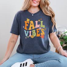 Load image into Gallery viewer, Wholesale Groovy Fall Vibes Graphic Tee - Heather Navy Tee

