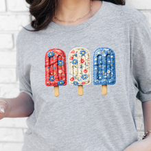 Load image into Gallery viewer, Wholesale 4th of July Popsicle Graphic Tee - Grey Tee
