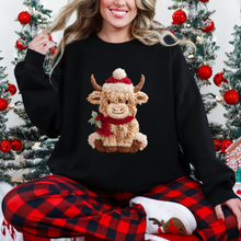 Load image into Gallery viewer, Wholesale Yarn Highland Cow Sweatshirt - Black Sweatshirt
