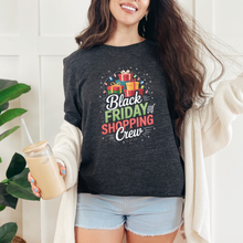 Load image into Gallery viewer, Wholesale Black Friday Shopping Crew Graphic Tee - Dark Grey Heather Tee
