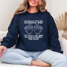Load image into Gallery viewer, Wholesale Thanksgiving Spirit Sweatshirt - Navy Sweatshirt
